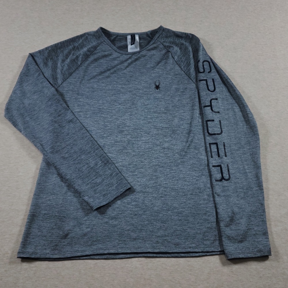 Spyder Mens Size Medium M Gray Heather Long Sleeve Performance Shirt Baselayer
